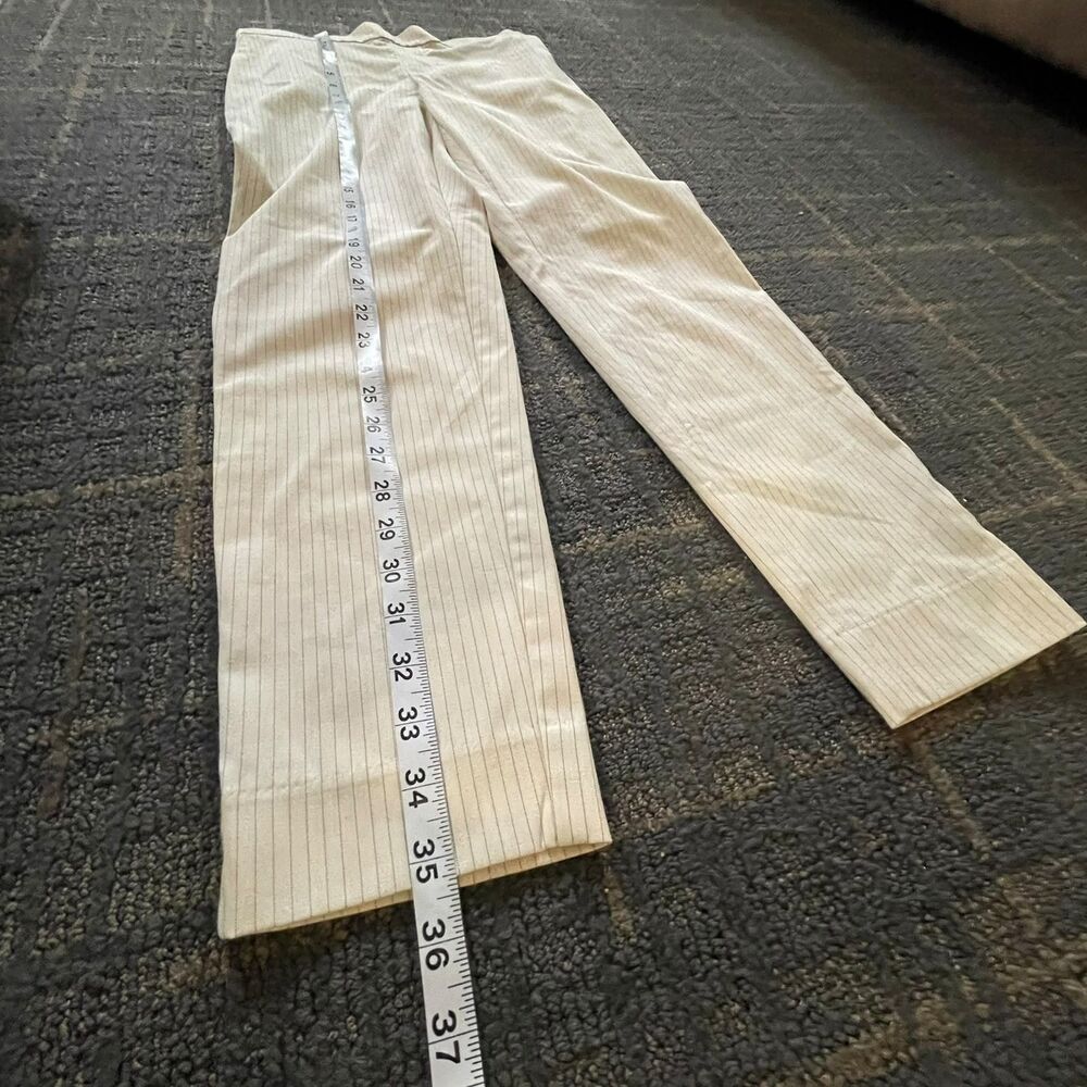 Banana Republic Womens Size 0 Beige Pinstripe Hayden Pant Pull On Trousers - Picture 7 of 9
